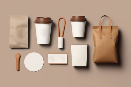 Mockup of Coffee Packaging Brand Generative AI.の素材