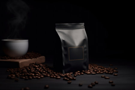 Mockup of Coffee Packaging Brand Generative AI.の素材