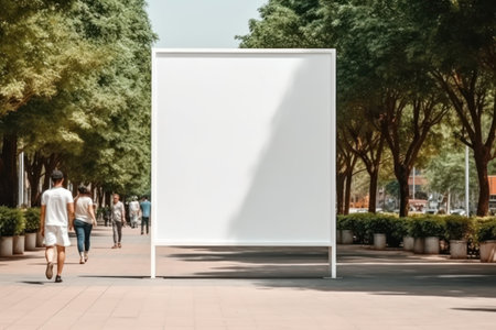Blank billboard indoors outdoors, Generative AI.の素材