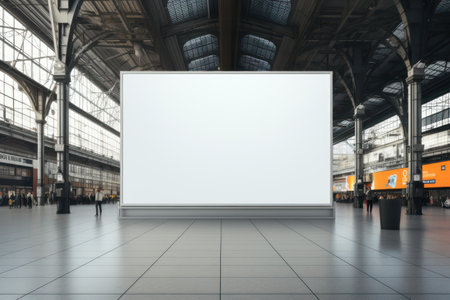 Blank billboard indoors outdoors, Generative AIの素材