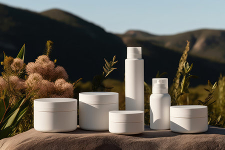 3D render individual skincare product package white blank mockup Generative AIの素材