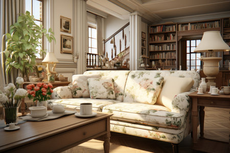Classic living room Generative AIの素材