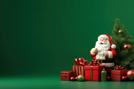 Christmas holiday background or template for a greeting card or banner with copy space for a text.の素材