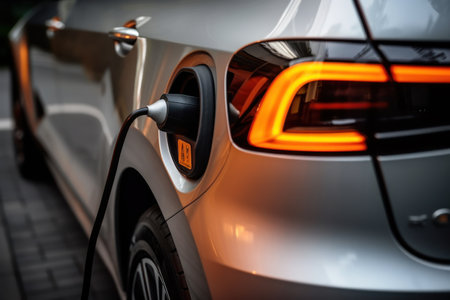 Photo of an electrical car charging stock photoの素材