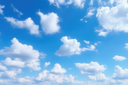 Blue sky background with tiny clouds wallpaper.の素材