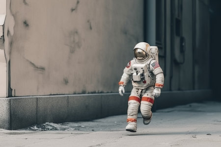 Photo of Astronaut in the urban environment.の素材