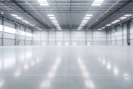Interior of empty and clean modern warehouse.の素材