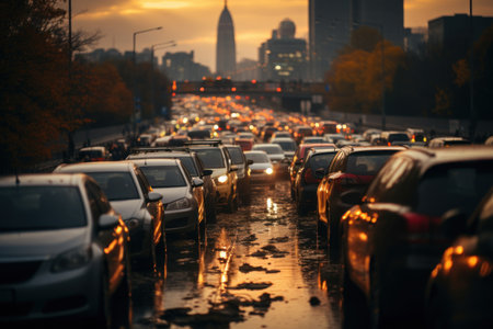 Stressful moment during a traffic jam, Rush Hour Traffic.の素材