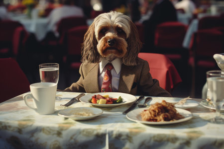 Photo of human in the style of simplified dog figure, Ai Generative.の素材