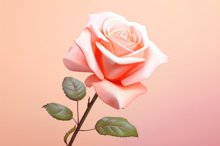 color illustration concept shows a beautiful dark pink rose, AI generative.の素材