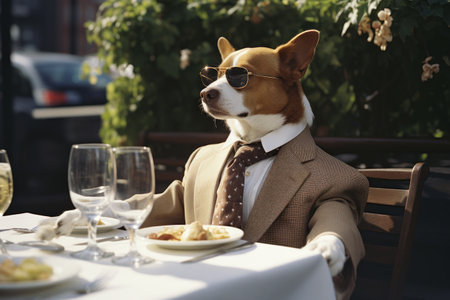 Photo of human in the style of simplified dog figure, Ai Generative.の素材