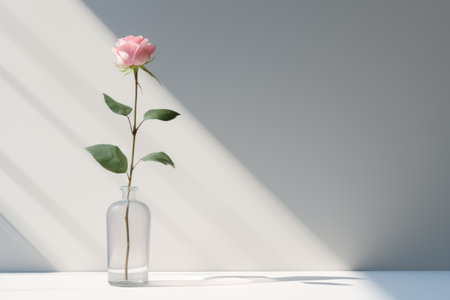 color illustration concept shows a beautiful dark pink rose, AI generative.の素材