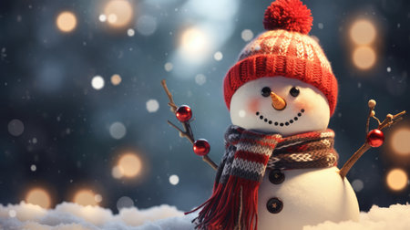 Winter snow background banner with copy space, Christmas, landscape, AI Generative.の素材