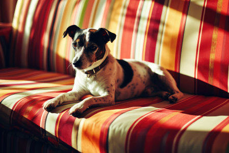 Portrait of a dog in pop art style, vintage style.の素材