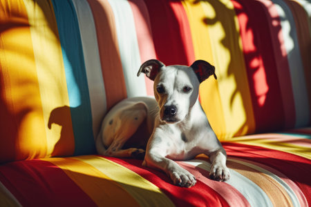Portrait of a dog in pop art style, vintage style.の素材