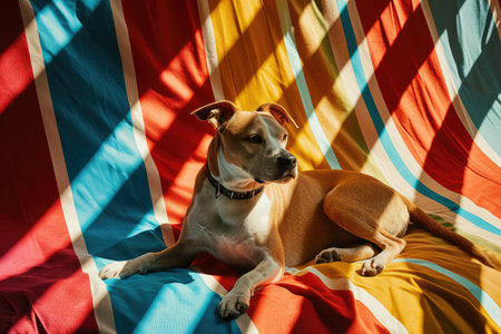Portrait of a dog in pop art style, vintage style.の素材