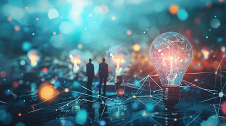 Lightbulb idea concept, Enlightenment and innovation concept.の素材