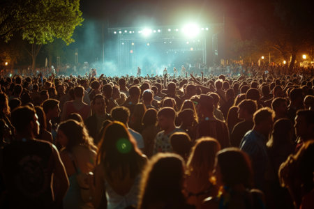 Music festival, Concert, Crowd on a music festival.の素材