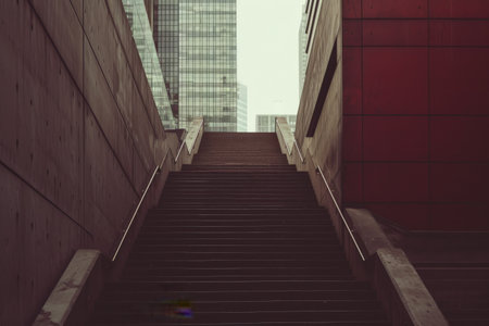Stairs and buildings, Minimalism ,simple compositions with copyspace.の素材