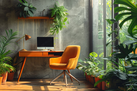 Design a home office, Interior design modern home office, Comfortable workplace.の素材