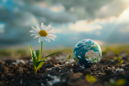World environment day background, creative advertising Ideas Concept of earth protection day.の素材