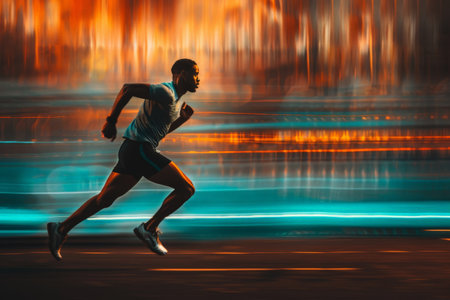 Colorful Running marathon poster, sport and activity background, colorful banner design illustration.の素材
