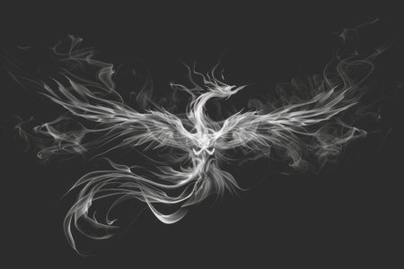 abstract smoke background, phoenix made by smoke.の素材