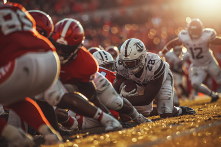 American football Sport wallpaper, action shot in American football game.の素材