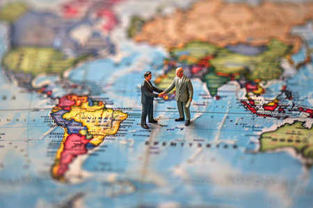 Abstract photo of economic cooperation concept, for background banner or wallpaper.の素材