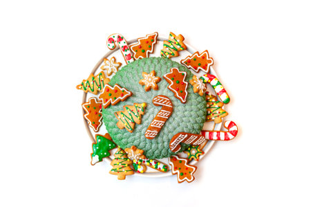 Traditional Christmas or New Year's pie. Homemade cake isolated. High quality photoの写真素材