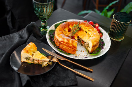 Traditional Christmas or New Year's pie. Homemade cake High quality photoの写真素材