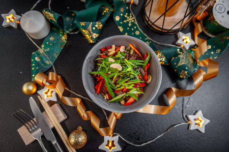 Traditional festive food for Christmasの写真素材