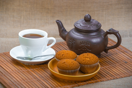 Delicious tasty cookies and teaの写真素材