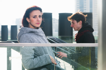 Young beautiful couple in relationship portrait man and woman