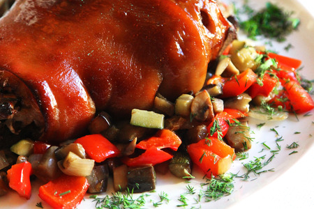 Lamb with vegetables and spicesの写真素材