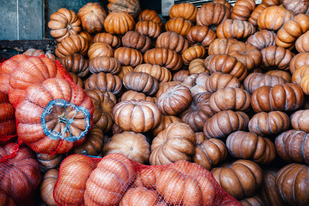 Pumpkins at the market the farmerの写真素材