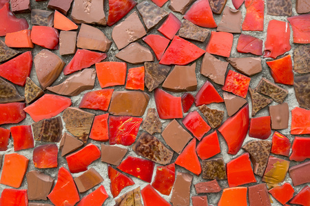 Red Mosaic Tile Backgroundの写真素材