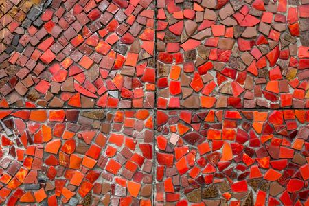 Red Mosaic Tile Backgroundの写真素材