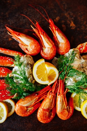 Shrimps with crab meatの写真素材