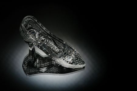 crystal shoe in a white light                               の写真素材