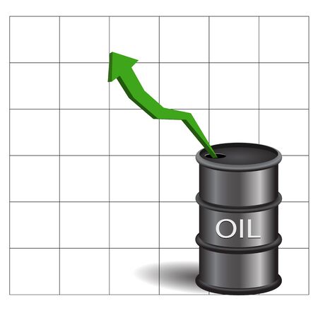 black oil barrel with green arrow on white background eps 10のイラスト素材