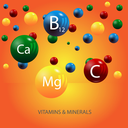 Vitamins and minerals background vector eps 10のイラスト素材