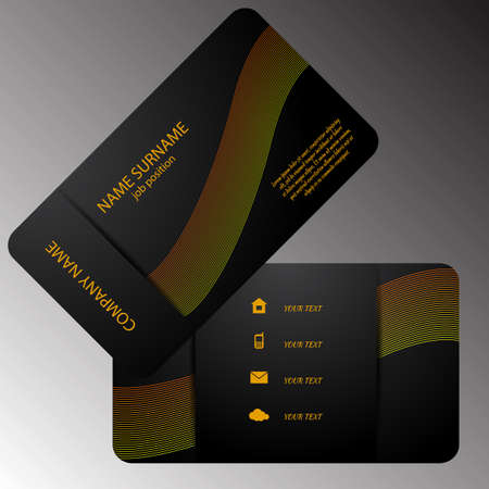 illustration of front and back of corporate business card eps 10のイラスト素材