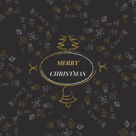 Merry Christmas Background with Typography  Lettering Greeting card eps 10のイラスト素材