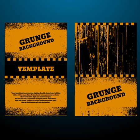 Grunge black and orange Distress Texture Scratch Texture  Dirty Texture Vector Illustration Set of Brochure Templates eps 10のイラスト素材