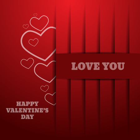 Heart design paper Valentines day cardのイラスト素材