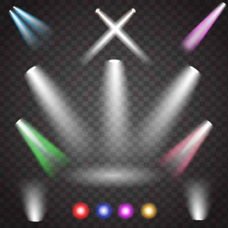Scene illumination, transparent effects colour and white  lighting with spotlights. eps 10のイラスト素材