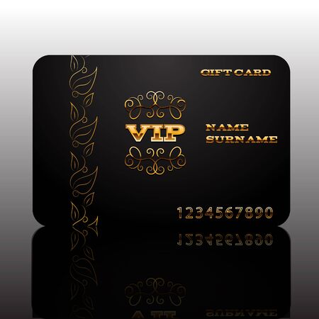 Vip Card with Vintage element gold black  design eps 10のイラスト素材