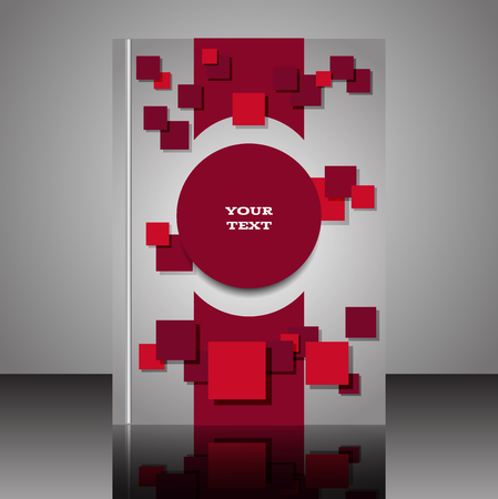 Abstract composition square  red A4 brochure title sheet creative figure logo sign construction firm banner eps10 illustrationのイラスト素材