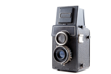 retro photo camera isolated on white background 7の写真素材